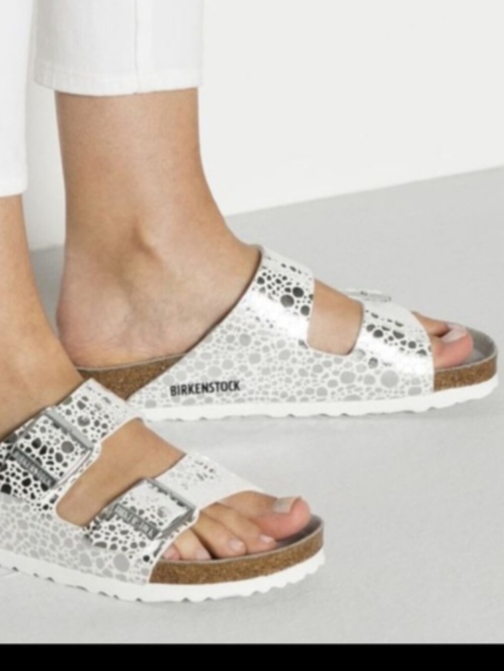 Birkenstock Kids Silver Two-Strap Sandals - Picture 7 of 7